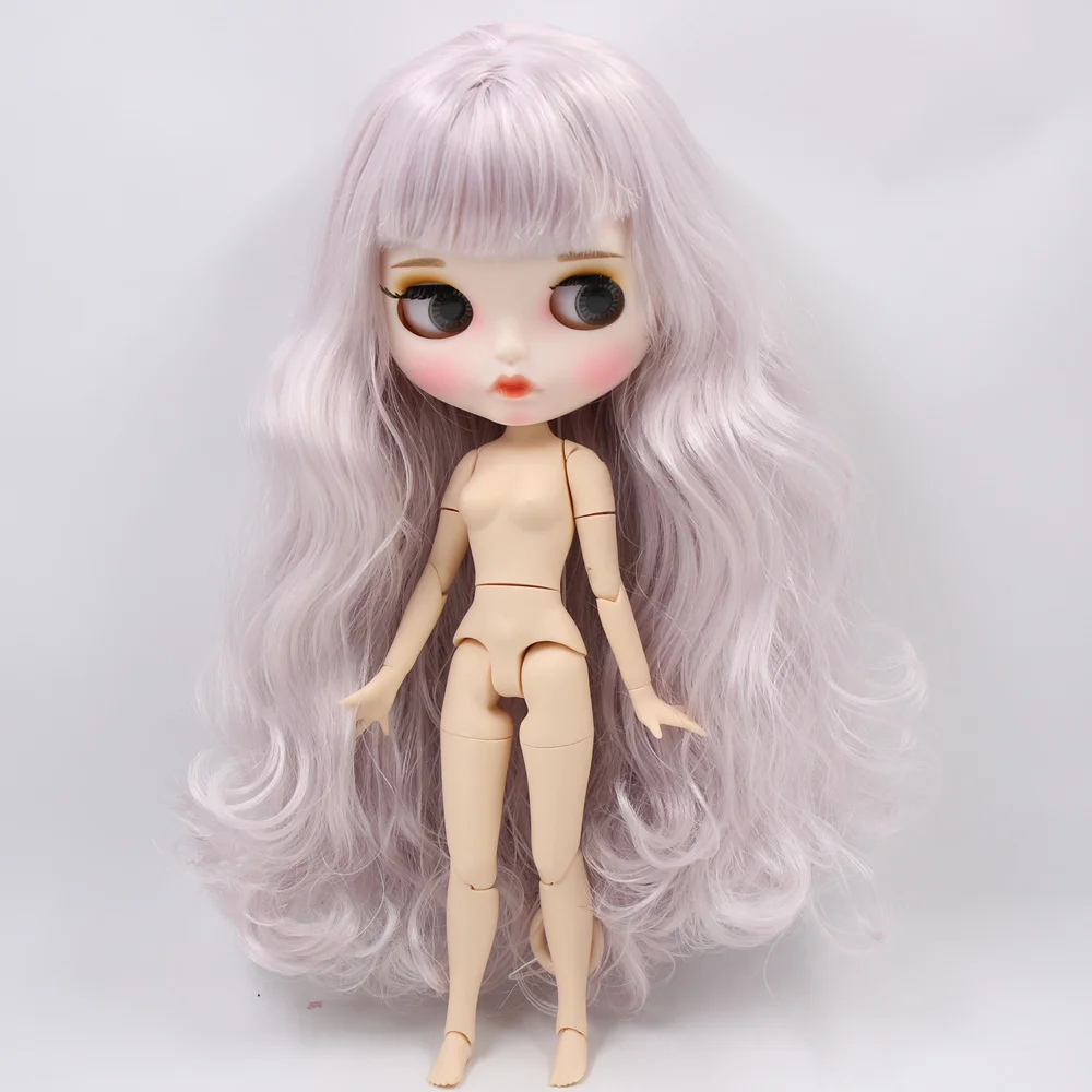 ICY Nude Blyth кукла No. BL1003/7263 фиолетовый микс серый волос резные губы матовый