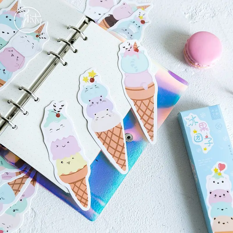 30 шт./лот Climemo Bookmark милые Icecream Books маркеры для книг Подарочные Канцтовары школьный