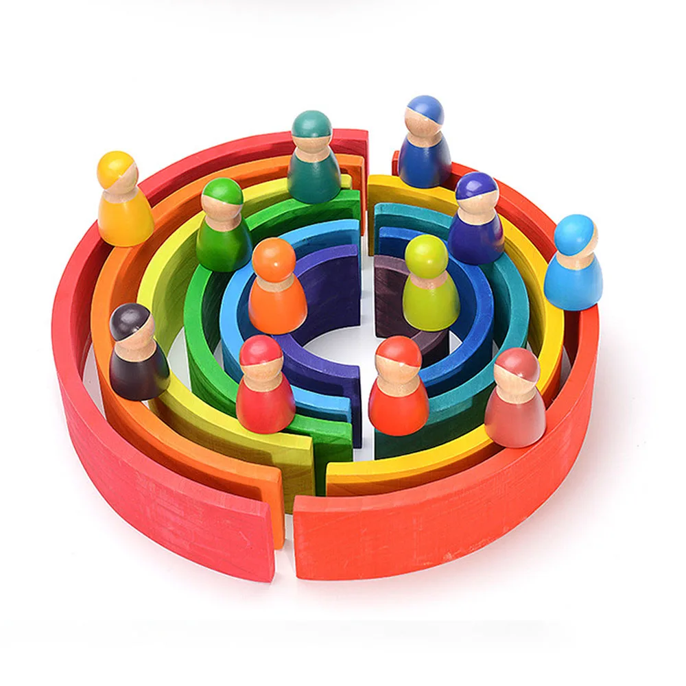 12 шт радужные строительные блоки красочные забавные арочные маленькие