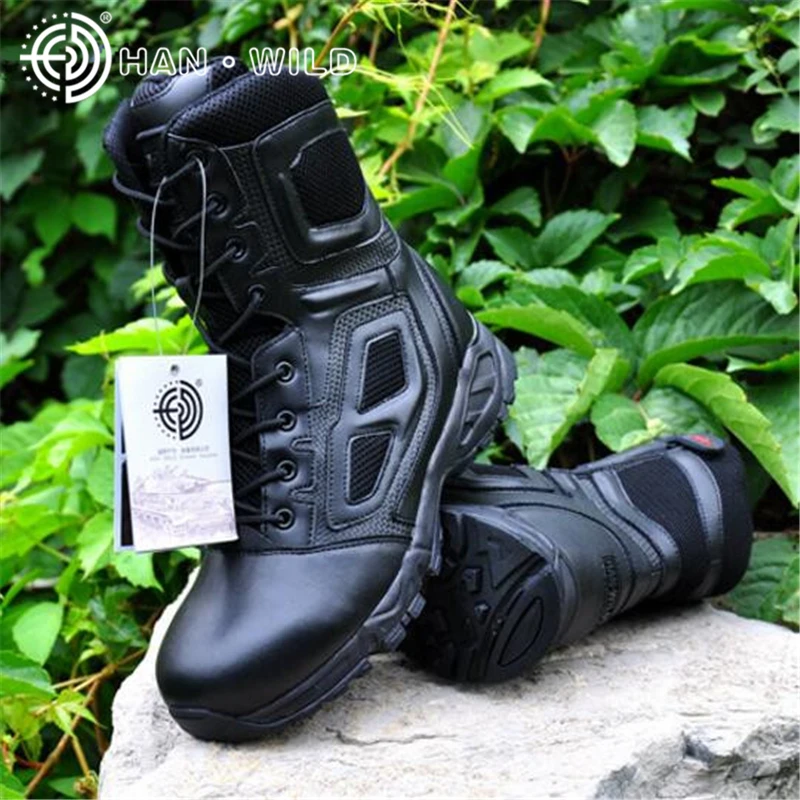 Ботинки мужские из натуральной кожи боевые штурмовые ботинки полуботинки в