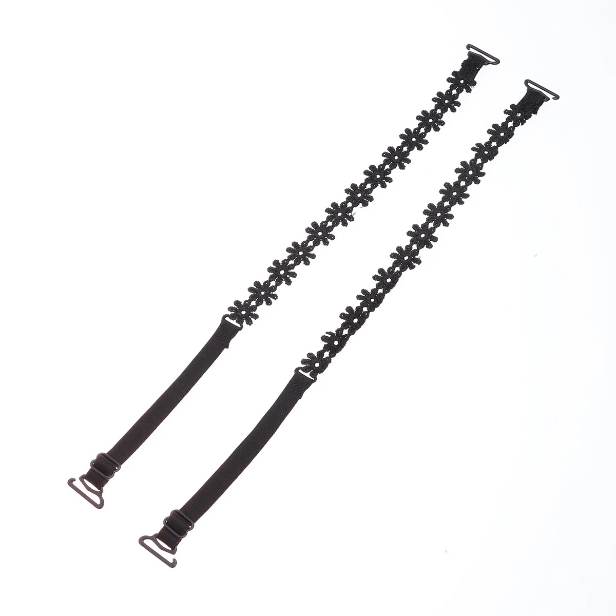 1 пара Противоскользящий Регулируемый эластичный бюстгальтер с цветочками