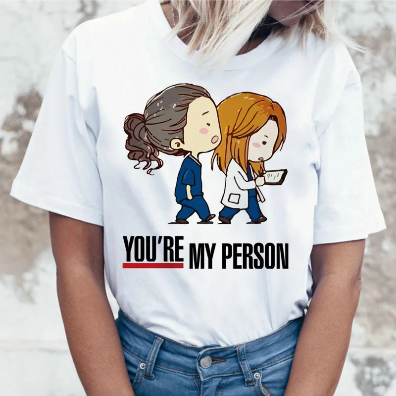 2388 GREYS Anatomy You're My Person новая футболка женская футболка корейский стиль harajuku Женская ulzzang Эстетическая футболка рубашка - Цвет: 2388