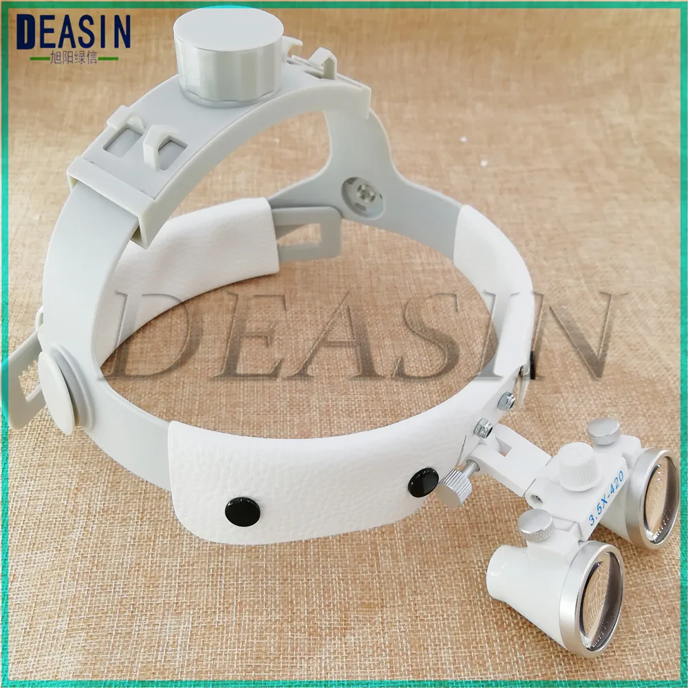 High quality Dental Surgical Binocular 3.5 X 420mm Leather Headband Loupe White