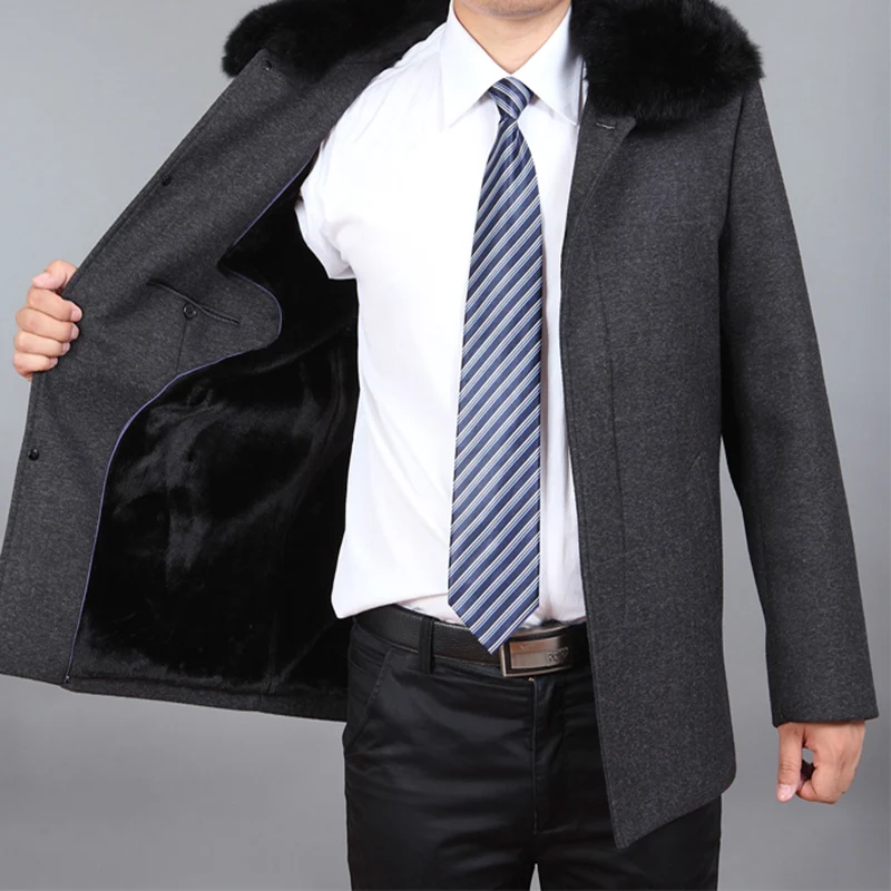 2020 Новинка Мужское Шерстяное Пальто Зимнее Осень Полушерстяное Зимняя Куртка
