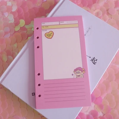 D Корейский ins A6 Kawaii 6 отверстий планировщик наполнитель бумага s для Filofax офиса школы спираль тетрадь наполнитель бумага Биндер внутренние страницы - Цвет: D