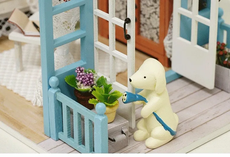 Симпатичные комнаты DIY деревянный дом Miniaturas с мебели DIY Миниатюрный Дом Кукольный домик игрушки для детей Рождество и день рождения Z07
