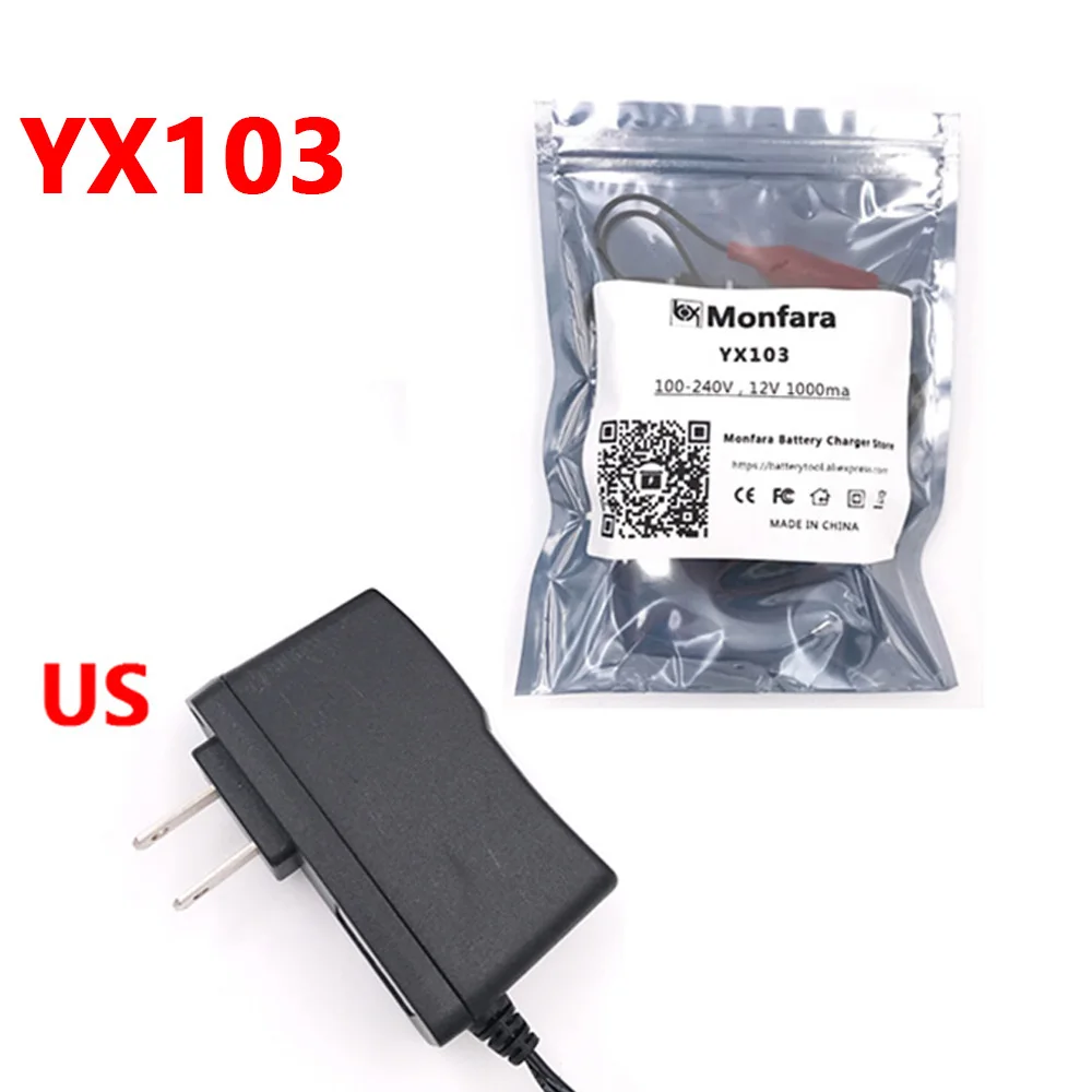 YX103 with US Plug 12V 1A автомобильной Мотоциклетные батареи Зарядное устройство для автомобиля, для мотоцикла, свинцово-кислотная батарея AGM гель автоматический распылитель Мощность Зарядка адаптер питания 1000MA ЕС и США - Цвет: YX103 with US Plug