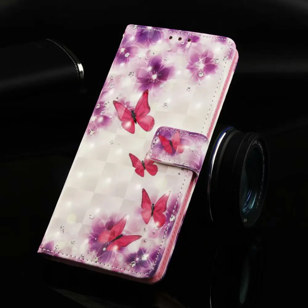 Чехол книжка из искусственной кожи с рисунком бабочки совы для Samsung Galaxy S10 S9 S8 Plus A5