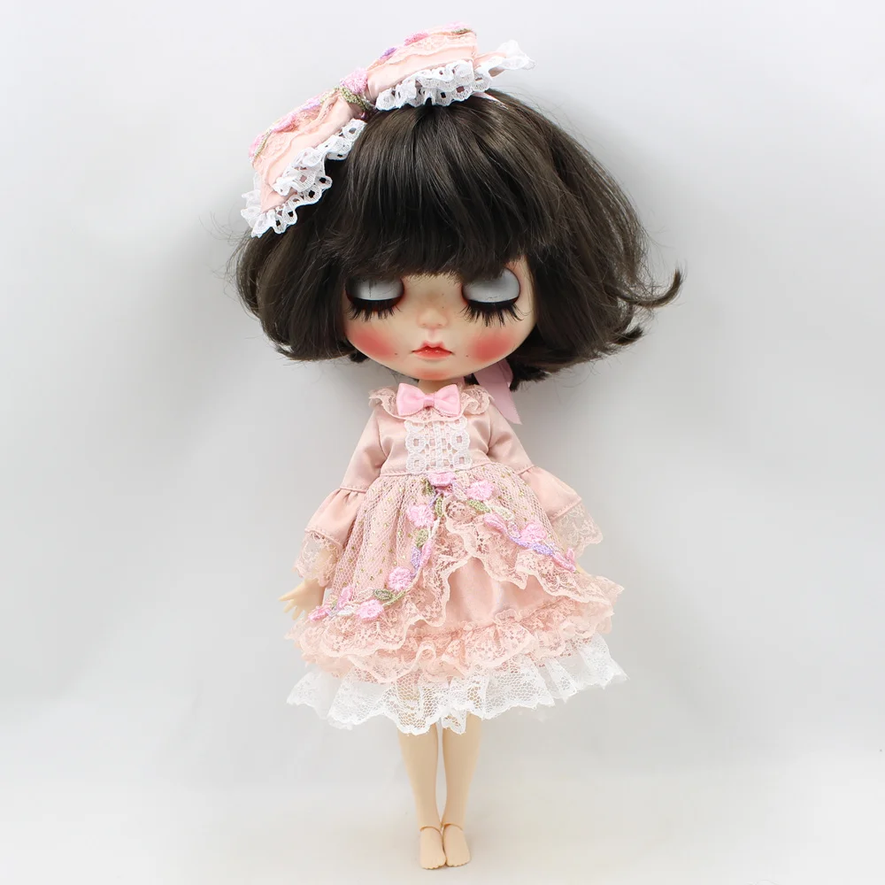 Одежда для Blyth Doll, розовое платье принцессы с повязкой на голову, свитер, кружевной наряд, ICY Licca Joint body, 1/6