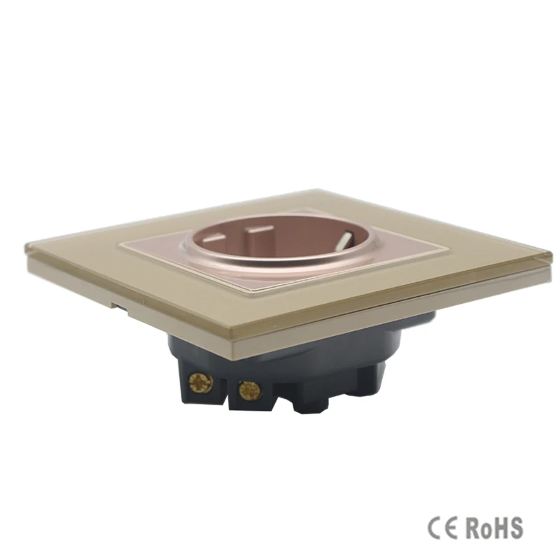 Mobu гнездо питания стандарта ЕС AC 110 ~ 250V 16A настенная розетка золотистая панель из