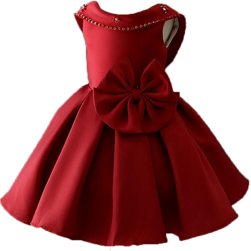 Girls Dress Kids Bownot Elegant Pageant Party Clothes Christmas Costumes For Children Toddler Infant 2-10T | Детская одежда и