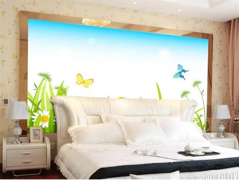 3d wallpaper custom kids room mural non-woven wall sticker butterfly grass painting photo murals for walls | Обустройство дома