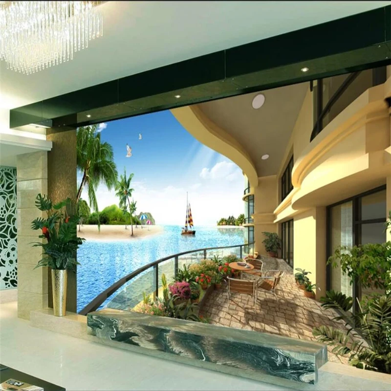 Настенные обои на заказ для гостиной спальни ресторана HD с видом море 3D Декор