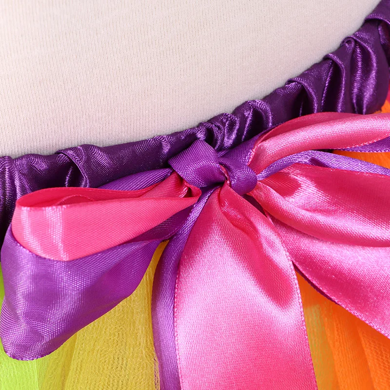 Радужная юбка пачка для девочек детская балета Танцевальная выступлений в стиле