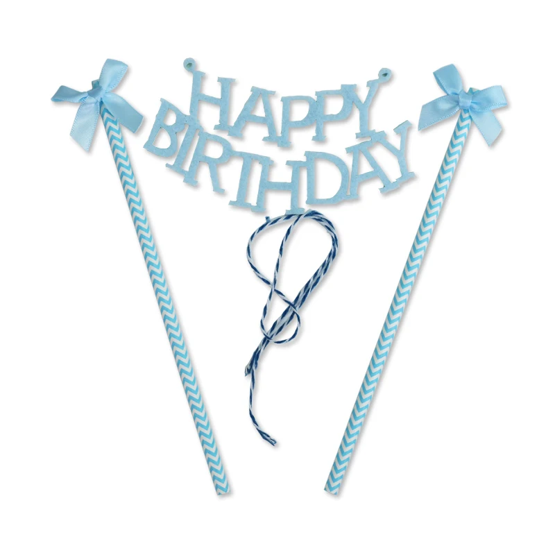 1 шт. милый розовый бант на день рождения с бумажными соломинами Топпер для торта