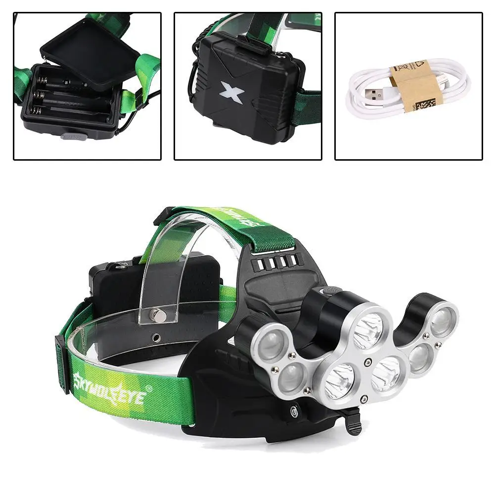 5000LM T6+XPE LED Head Lamp Zoomable 4 Mode 7 led Headlight Tube Torch Flashlight for Outdoor Lighting | Освещение