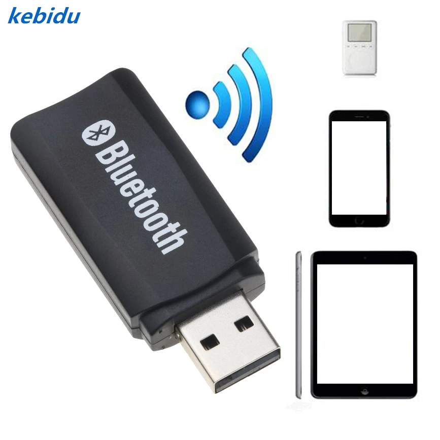 Kebidu беспроводной Bluetooth 5 0 USB приемник адаптер ключ AUX с 3 мм аудиокабелем громкой