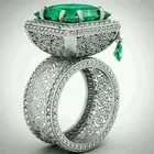 Роскошное кольцо с большим кристаллом женское и мужское обручальное кольцо серебряного цвета винтажные Свадебные Кольца для женщин