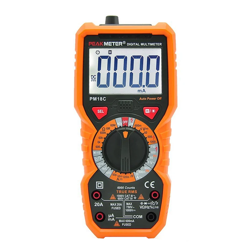 PM18C Цифровой мультиметр Измерение напряжения тока Сопротивление Емкость Частота