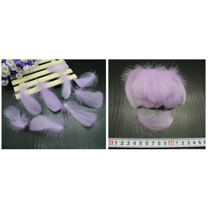 Light Purple 100 шт 3-5 дюймов 6-12 см DIY окрашенное гусиное перо Радуга перо воздушный шар заполнение свадебное платье DIY декоративные аксессуары перья - Цвет: Light Purple