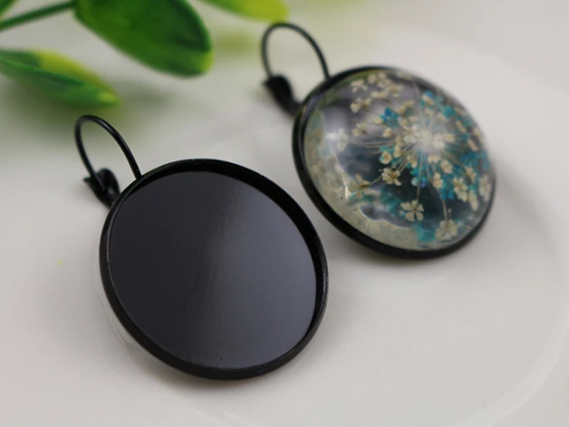 25 мм 10 шт черные покрытые французскими рычажными задними сережками