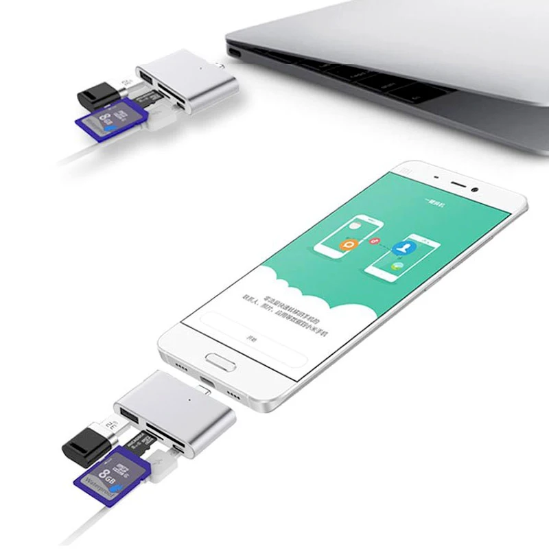OTG USB3.1 тип c кардридер USB C к USB2.0 SD TF Micro многофункциональный переходник для