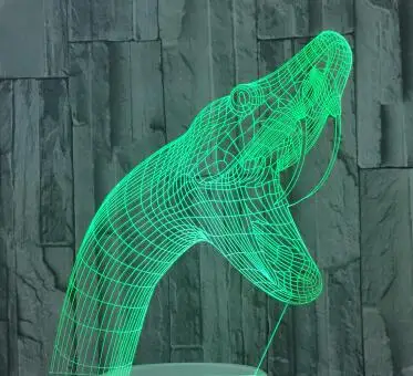 Животное два змея светодиодный 3d-ночник Акриловые Красочные градиентные атмосферные лампы с usb-кабелем детская спальня настольная лампа - Испускаемый цвет: Snake 5