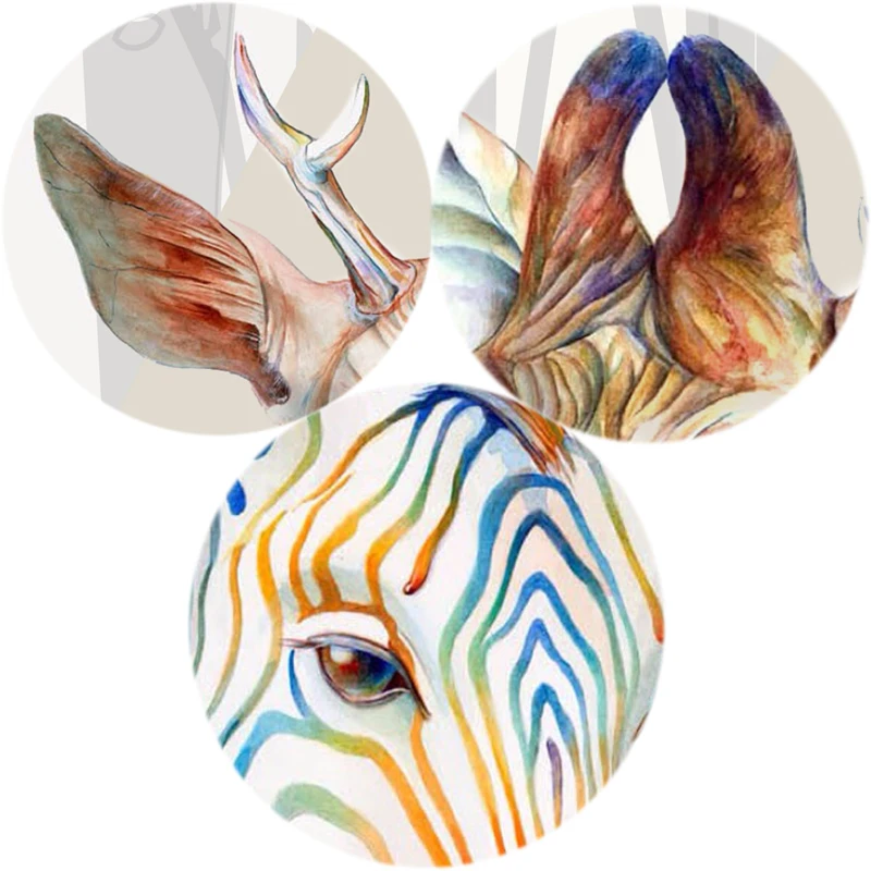 Абстрактные акварельные животные фотография на холсте настенные картины олень и