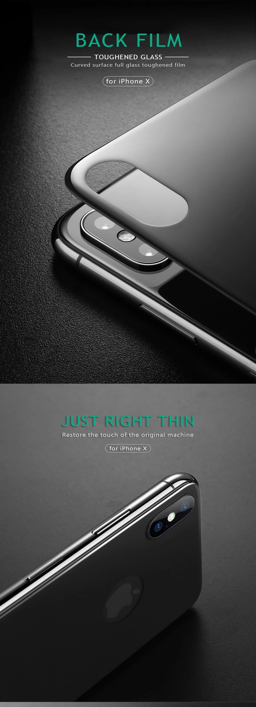 9D 0,3 мм заднее закаленное стекло для iPhone X XR XS Max, заднее Защитное стекло для телефона iPhone 7 8 Plus 7Plus 8 Plus защитная пленка
