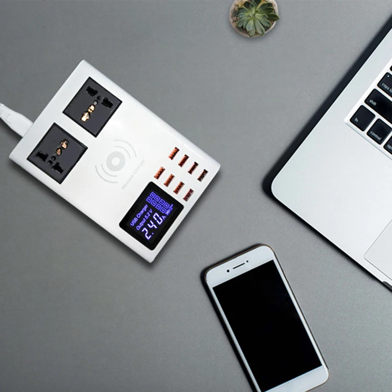 Thbelieve Беспроводная зарядная станция несколько 8 USB Настольная розетка адаптер
