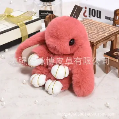 Милый kawaii брелок для ключей мех кролика плюшевый брелок для женщин брелок заяц Автомобильный держатель для ключей кукольный Мешок Подвески подарок плюшевые игрушки для детей - Цвет: style17