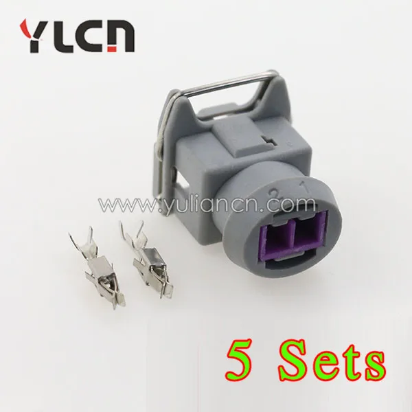 Бесплатная доставка 5 комплектов 2 Pin серый женский сенсор разъем герметичный для