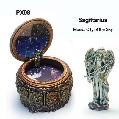PX08 Sagittarius Музыкальная шкатулка с 12 музыкальными коробками со светодиодной вспышкой, подарок на день Святого Валентина - Цвет: PX08 Sagittarius