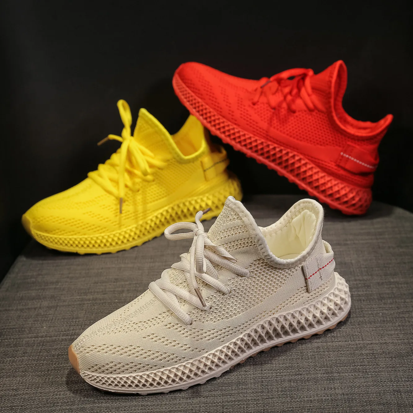 Женские кроссовки в Корейском стиле желтые на платформе удобные 2019|Женские и