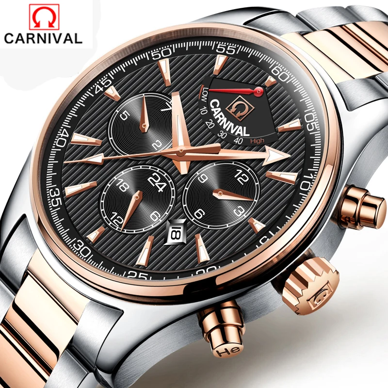 

2018Top Brand Luxury CARNIVAL wristwatches mens Automatic mechanical watch 24 Jewels MIYOTA Automatic mechanical watch 50M water
