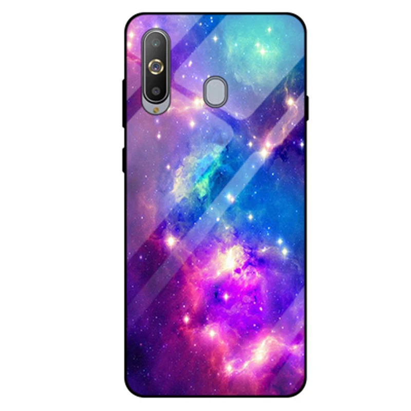 Для samsung galaxy A8S G8870 чехол звездное небо закаленное стекло+ ТПУ Край тонкий Жесткий задний Чехол SM-G8870 чехол