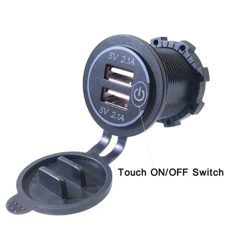 12V 24V Dual USB Автомобильное зарядное устройство 2.1A светодиодный автомобиль Зарядное