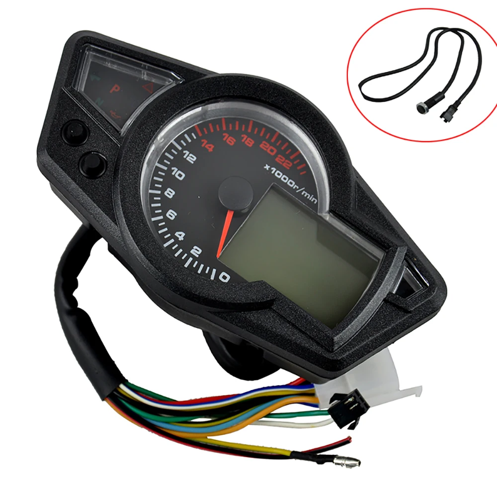12 В DC MPH/KMH мотоциклетные ЖК дисплей цифровой одометр Speedo метр Тахометр