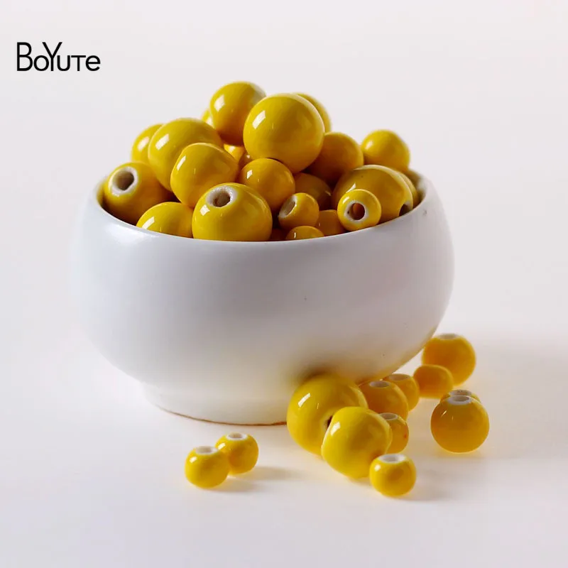 Beads 15 BoYuTe 50 шт 6 мм 8 мм 10 мм 12 мм 14 мм свободные бусины ручной работы Фарфоровые керамические бусины для изготовления ювелирных изделий - Цвет: Beads 15