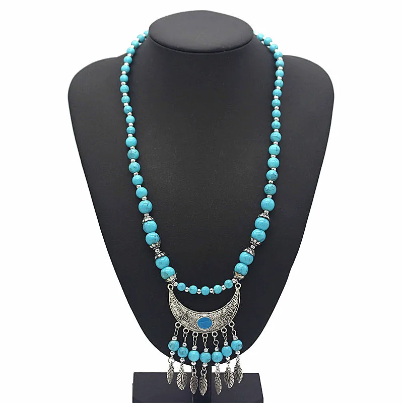 Ожерелье Olaru женское богемное винтажное ручной работы с подвеской из бисера