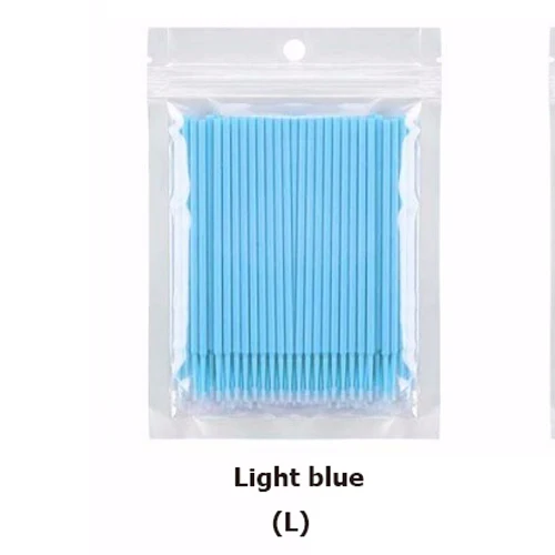 Light blue X 100pcs NATUHANA 100 шт Одноразовые микро кисти ресницы человека Расширение Удаление ресниц тампон микро щетка для наращивания ресниц Инструменты - Handle Color: Light blue X 100pcs