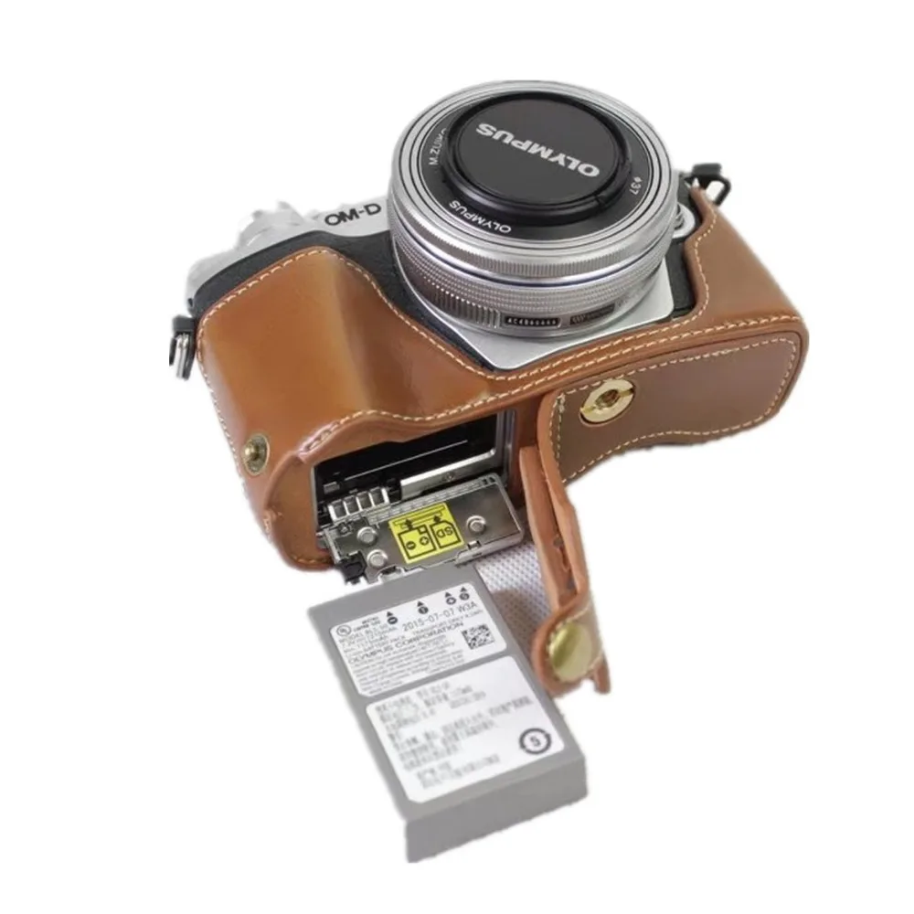 PU кожаный получехол для Olympus OM-D OMD E-M10 Mark II EM10 M2 EM10II камера батарея открытие