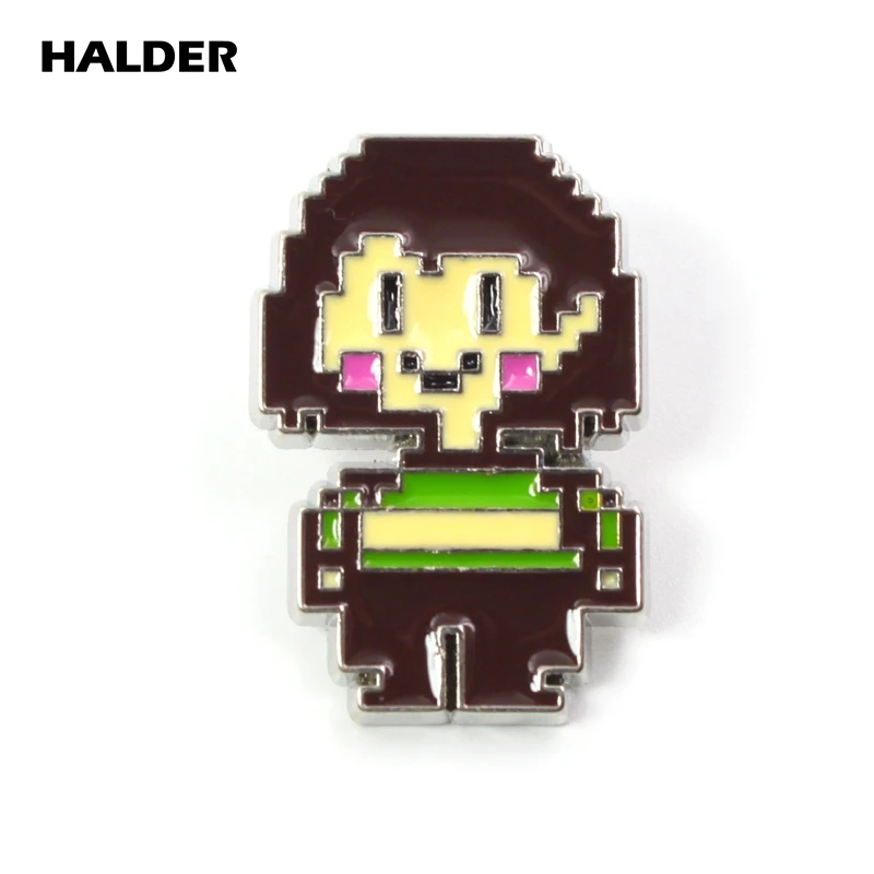 BR0011 HALDER Undertale Chara Мультяшные модные ювелирные изделия Frisk Flowey Toriel Sans броши на булавке Нагрудный значок аксессуары для одежды подарок - Окраска металла: Chara