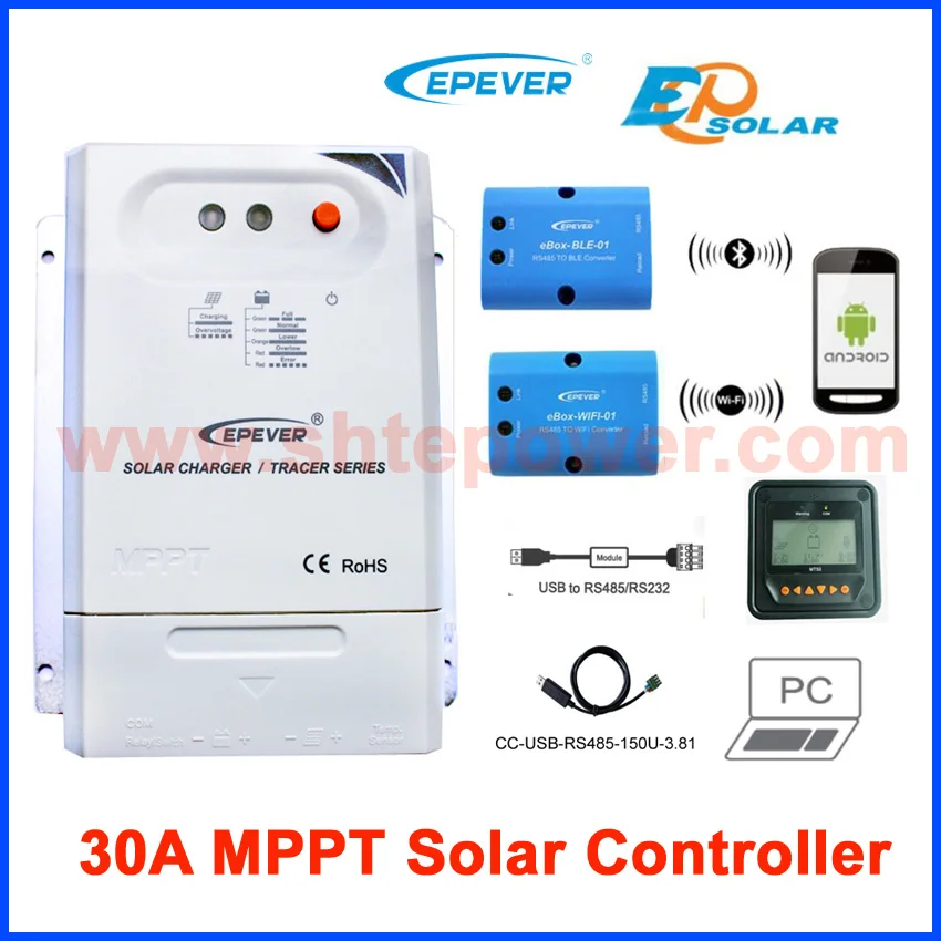 EPEVER 12 V 24 MPPT 30A Солнечный контроллер оригинальный сухой контактный дизайн