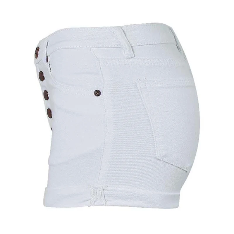 LOGAMI джинсовые шорты с высокой талией повседневные эластичные джинсовые шорты летние шорты для женщин белые