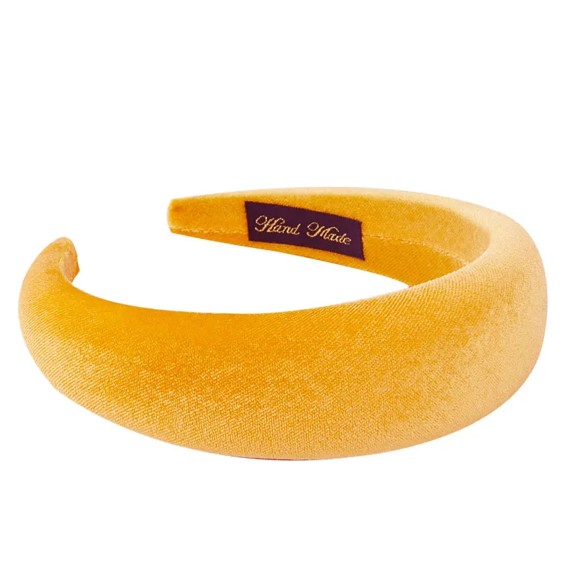 07 yellow Fioday, новинка, с принтом, толстые бархатные повязки для женщин, модные головные уборы, широкие пластиковые ободки для волос, ободки - Цвет: 07 yellow