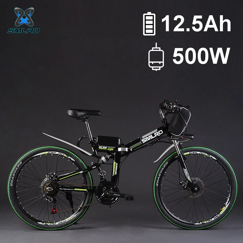 2" 48 V 350 W/500 W 8A/12.5A литий Батарея складной электрический велосипед, горный велосипед, электрический велосипед, MTB Байк, способный преодолевать Броды(сумка Тип - Цвет: 12.5A 500W BLACK I