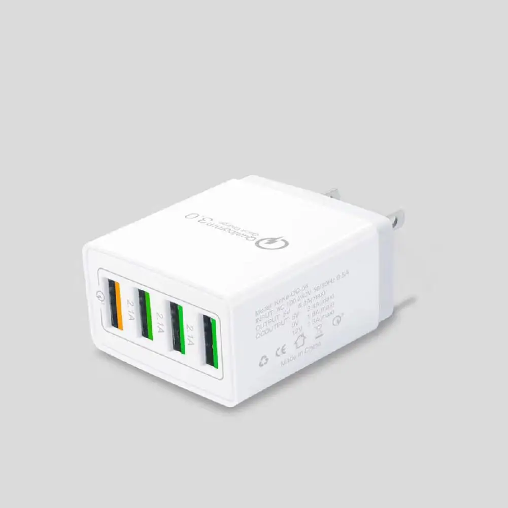 Вертикальный 4 Порты и разъёмы Кабель для быстрой зарядки QC 3,0 usb-хаб стены Зарядное устройство Мощность адаптер