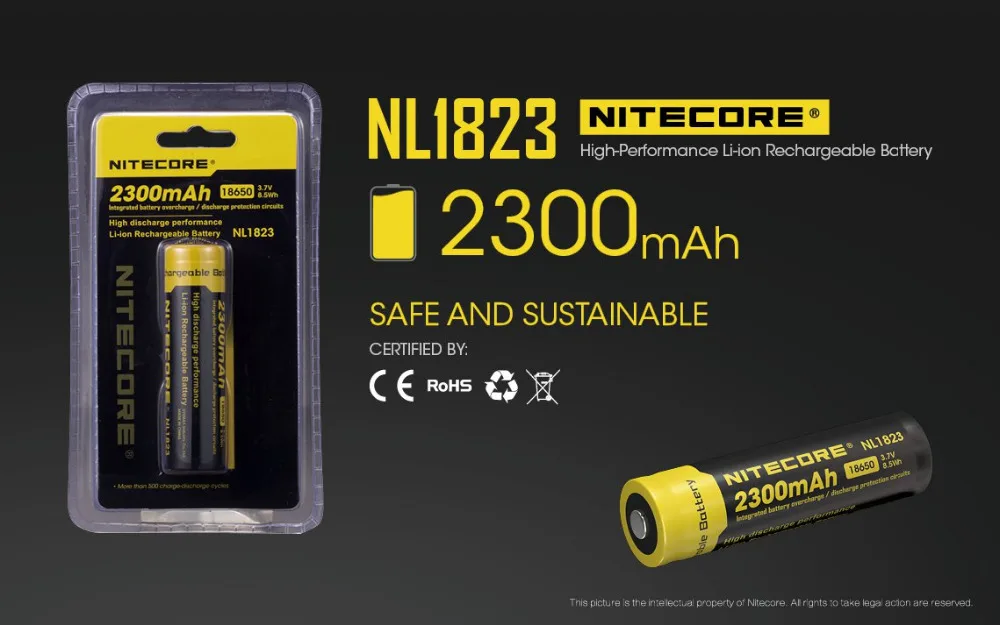 100% оригинал NITECORE NL1823 3 7 V литий ионная защита батарейный блок для фонарей 18650