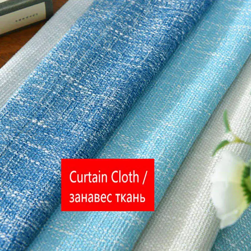 Cloth Современная Скандинавская простая льняная занавеска для гостиной s на заказ средиземноморская синяя полосатая занавеска для спальни тканевая пряжа P109D3 - Цвет: Cloth